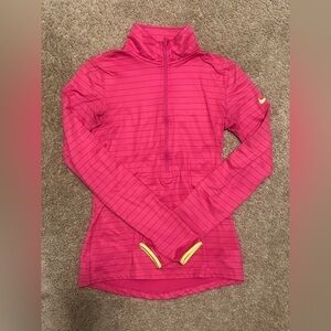 Nike Pro Dri-FIT Half Zip Pullover | Women’s Small | Hot Pink with Neon Trim
